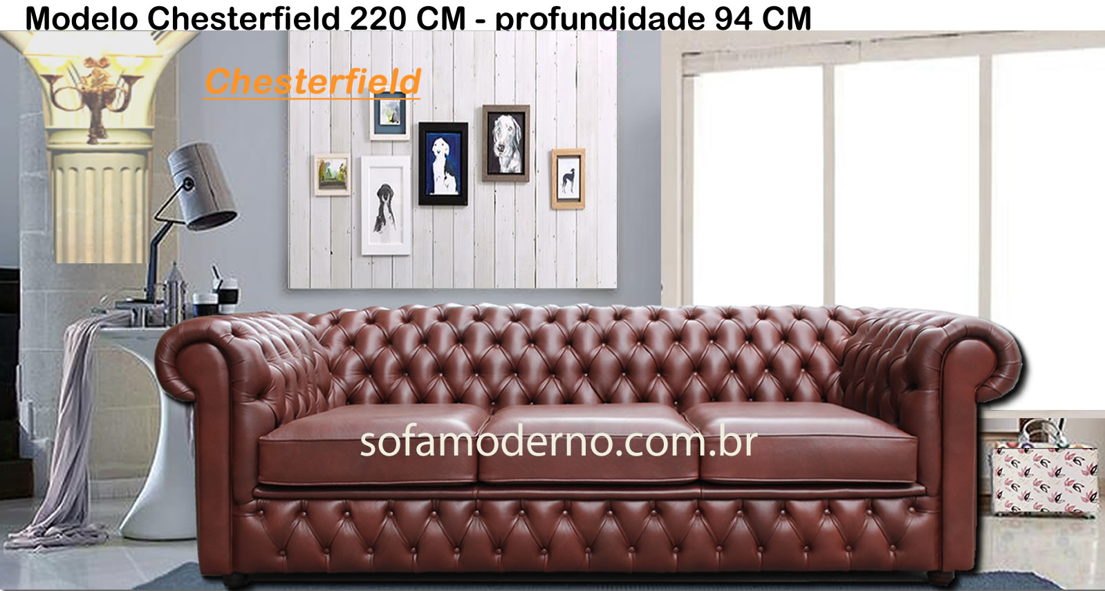 Sofá estilo Chesterfield - Couro legítimo - Couro envelhecido |  sofamoderno.com.br